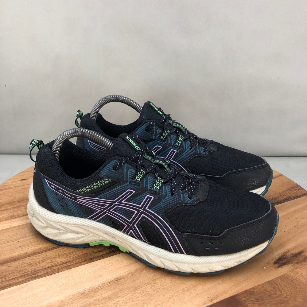 Asics Gel Venture 9 Wide Womens Size 8 Running Shoes Black Lightweight Mesh